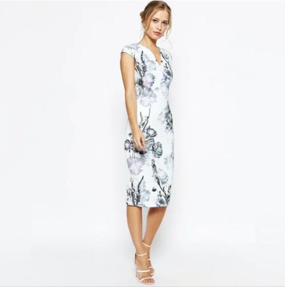 Ted Baker Bavaria Torchlit Floral Midi Dress Size 2